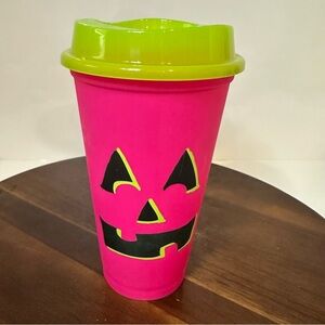 Starbucks 2024 Glow in the Dark Reusable Pumpkin Carving Face Hot Cup